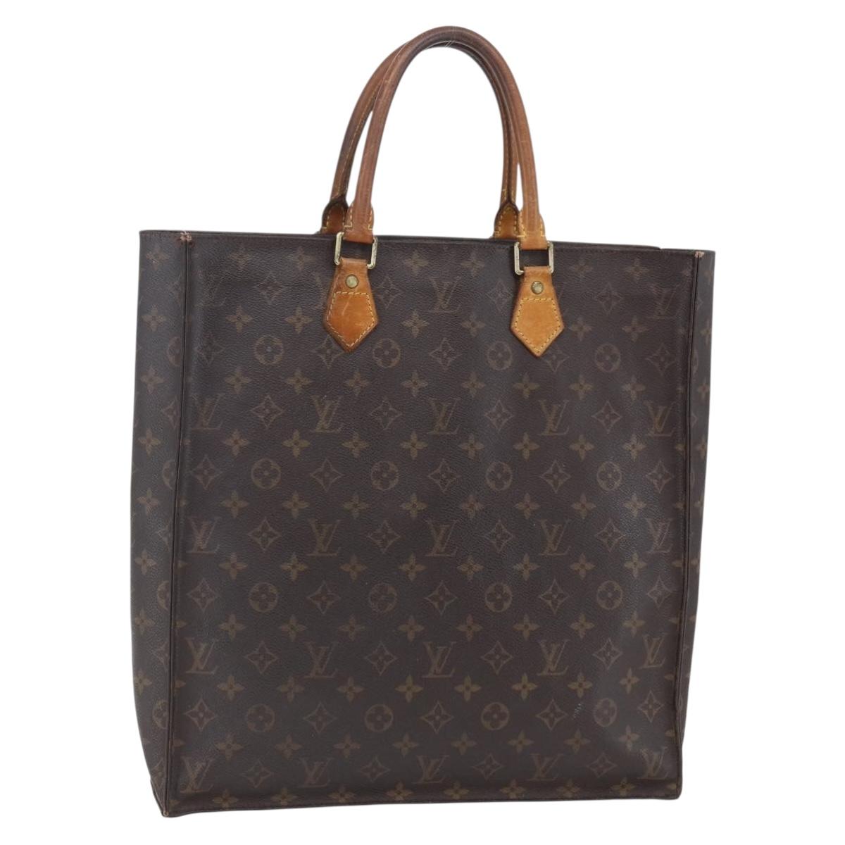 LOUIS VUITTON Monogram Sac Plat Hand Bag M51140 LV Auth BA7186