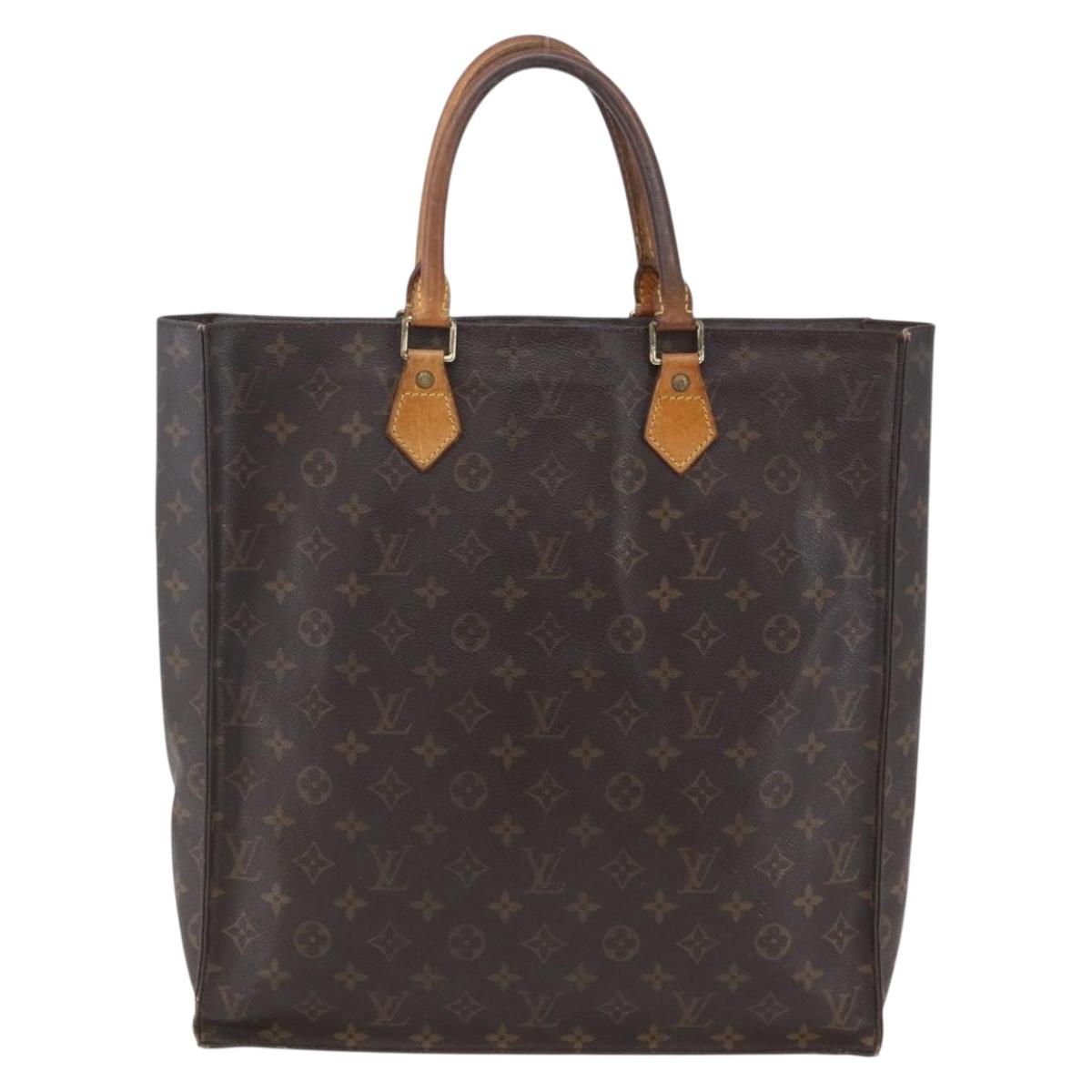 LOUIS VUITTON Monogram Sac Plat Hand Bag M51140 LV Auth BA7186