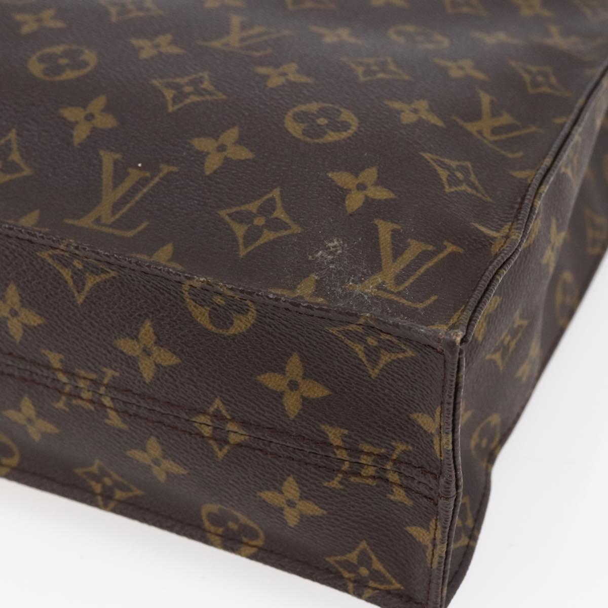 LOUIS VUITTON Monogram Sac Plat Hand Bag M51140 LV Auth BA7187