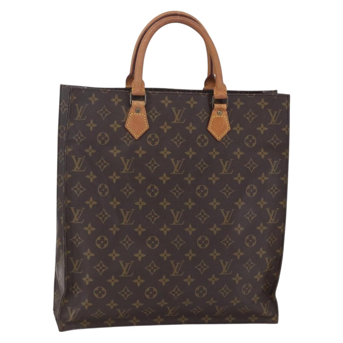 LOUIS VUITTON Monogram Sac Plat Hand Bag M51140 LV Auth BA7187