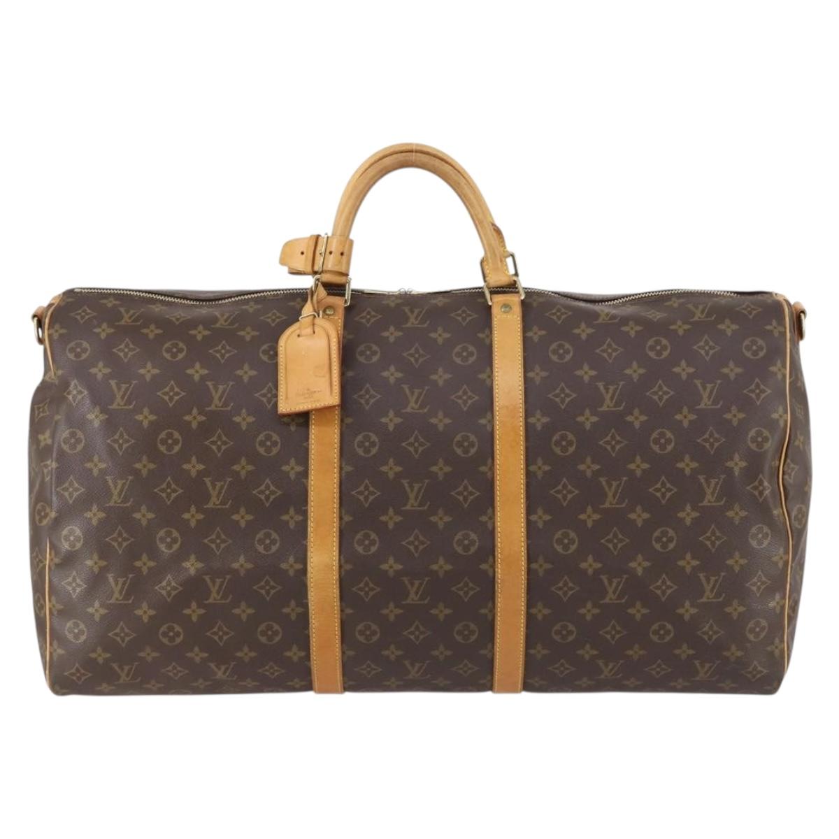 LOUIS VUITTON Monogram Keepall Bandouliere 60 Boston Bag M41412 LV Auth BA7196