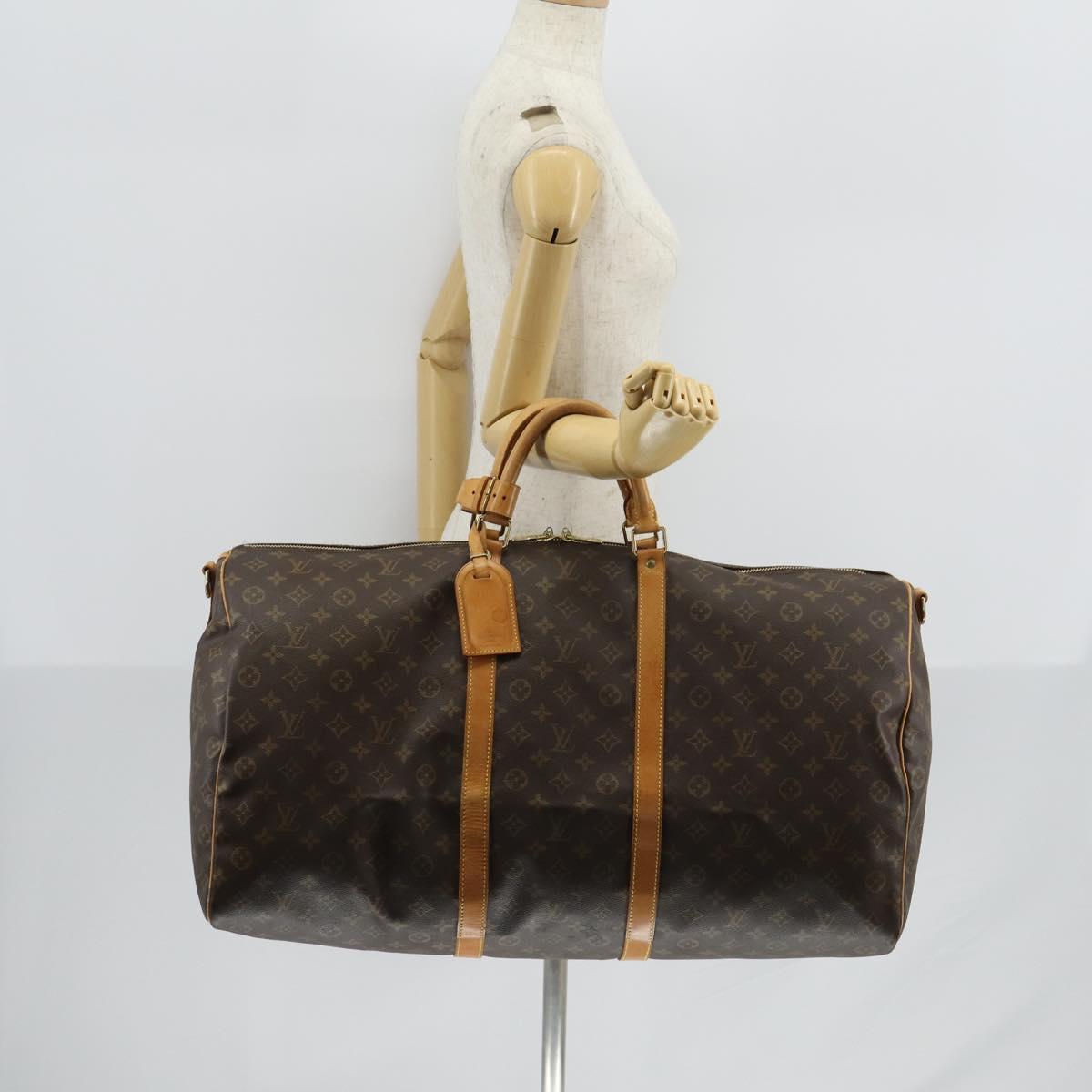 LOUIS VUITTON Monogram Keepall Bandouliere 60 Boston Bag M41412 LV Auth BA7196