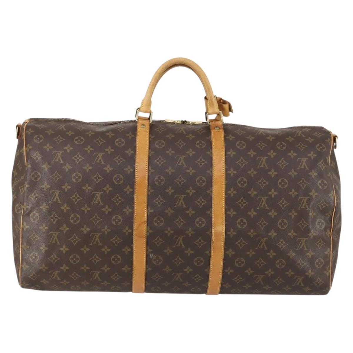 LOUIS VUITTON Monogram Keepall Bandouliere 60 Boston Bag M41412 LV Auth BA7196