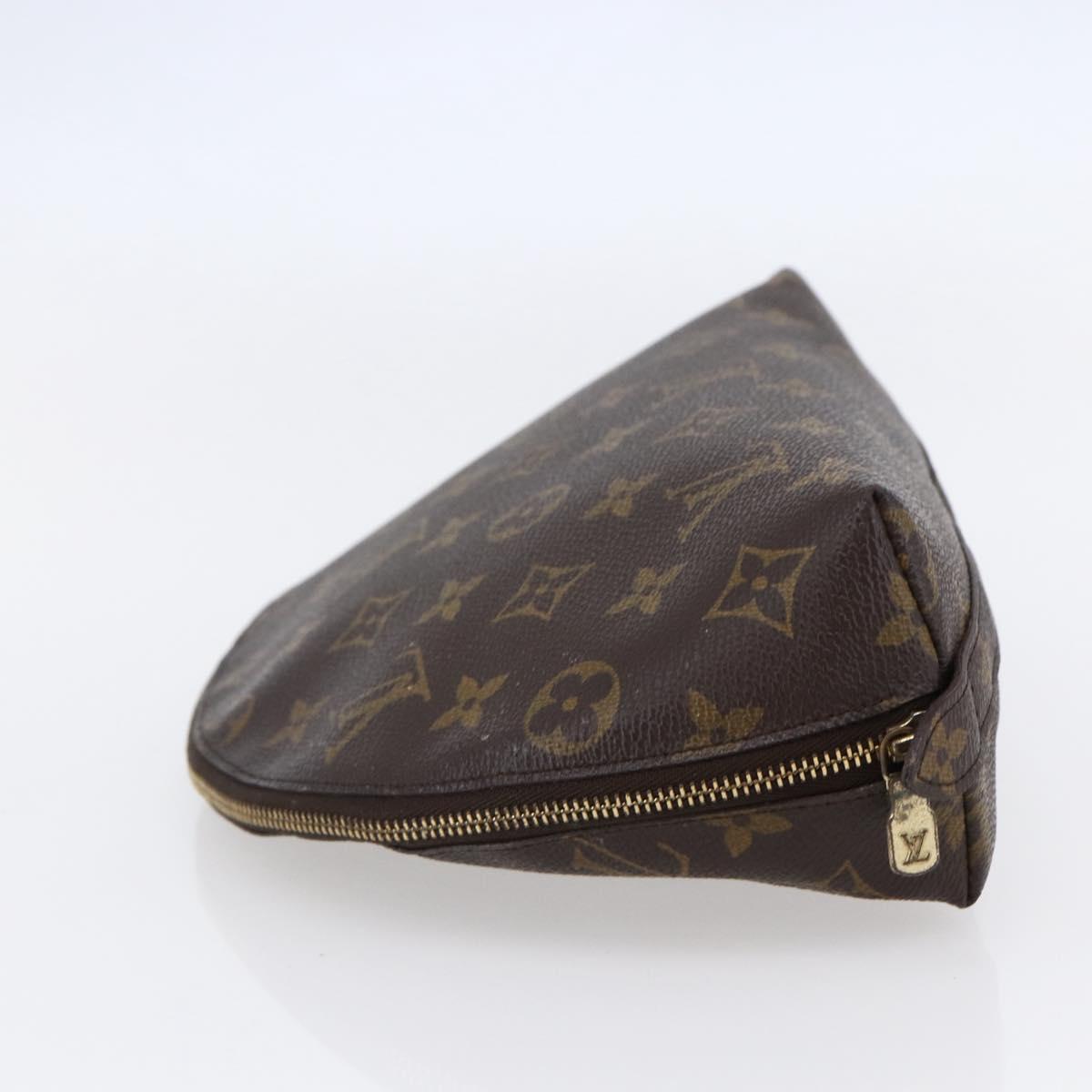 LOUIS VUITTON Monogram Trousse Demi Ronde Cosmetic Pouch M47520 LV Auth BA7198