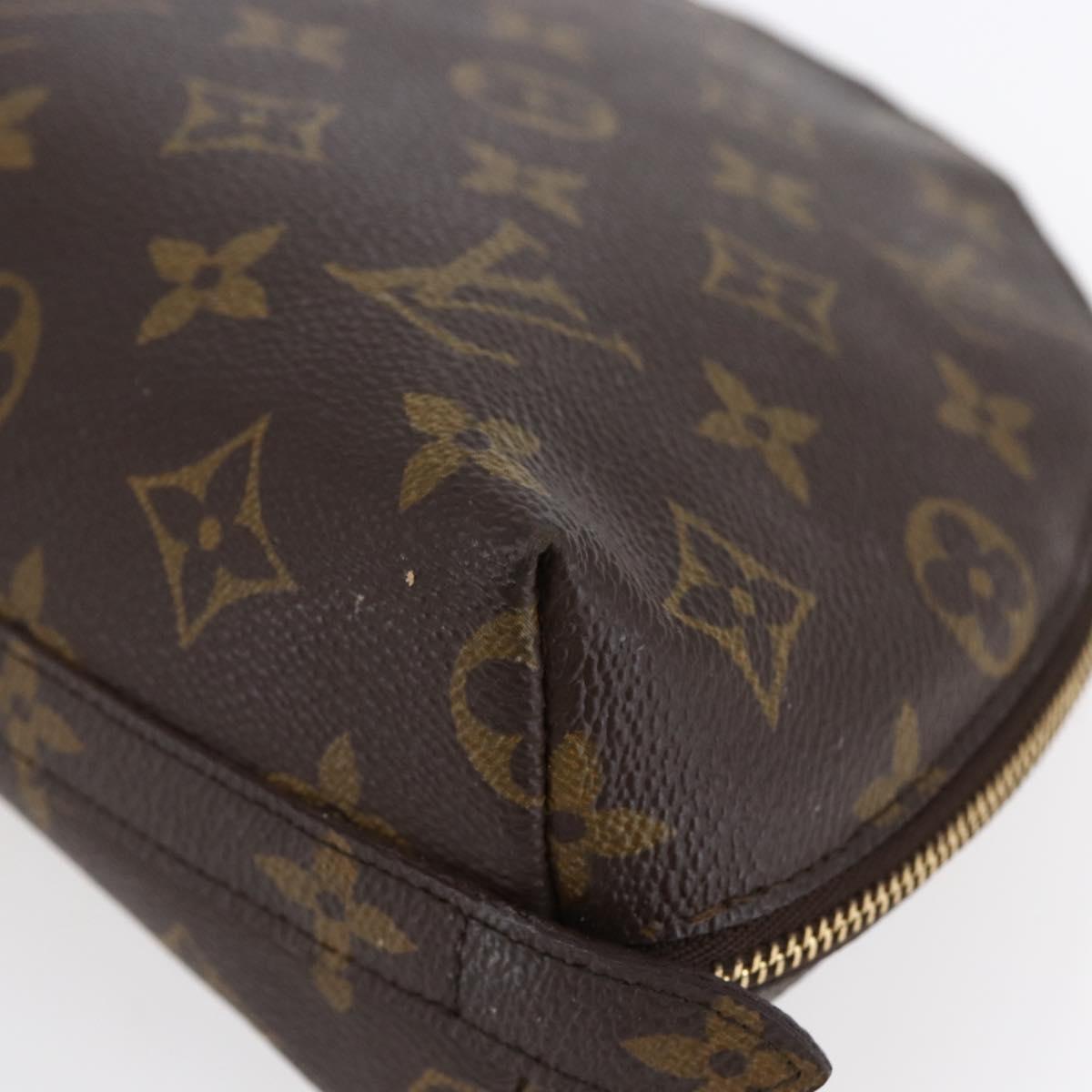 LOUIS VUITTON Monogram Trousse Demi Ronde Cosmetic Pouch M47520 LV Auth BA7198