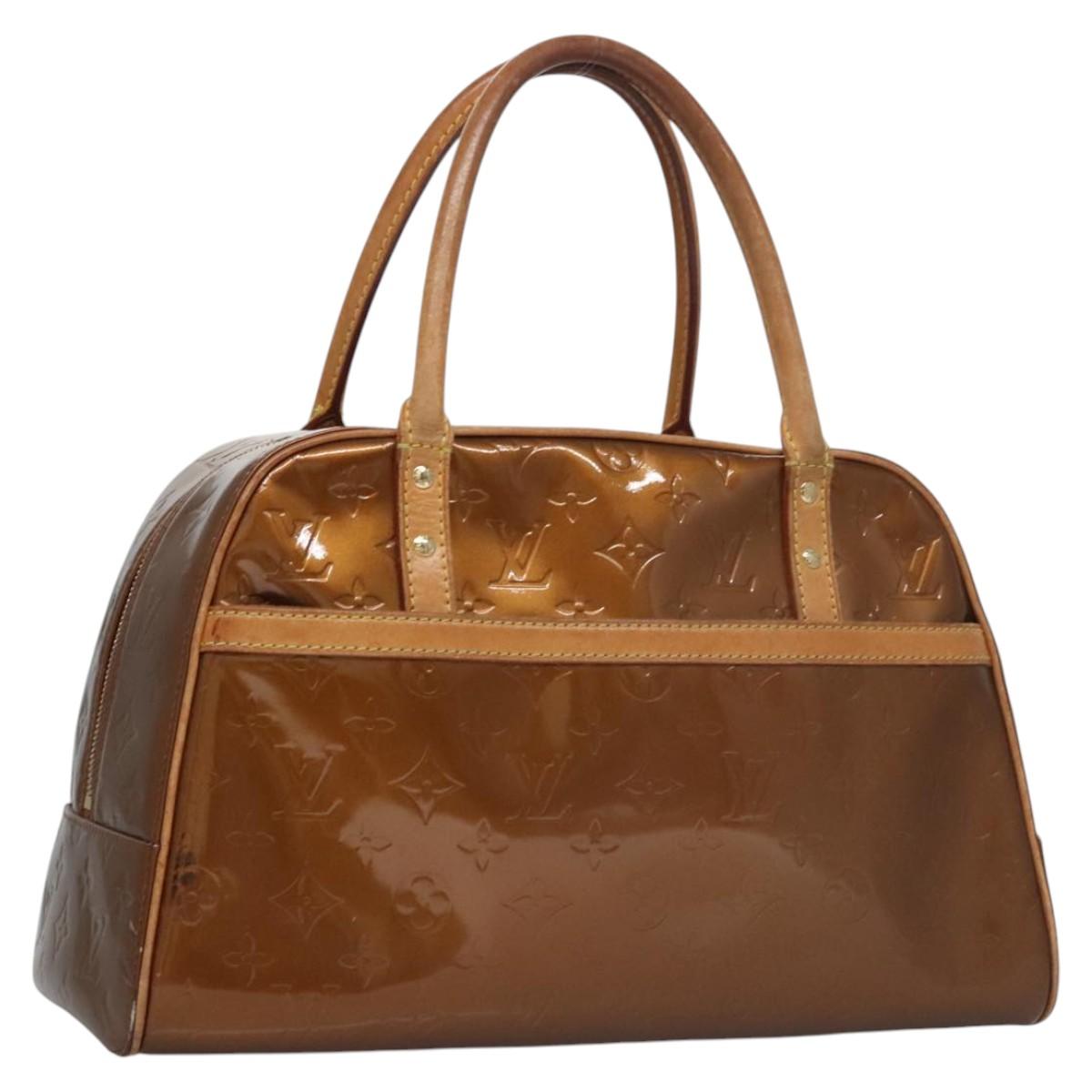 LOUIS VUITTON Monogram Vernis Tompkins Square Bag Bronze M91103 LV Auth BA720