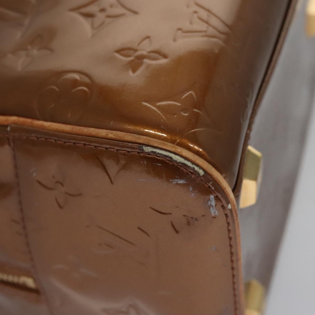 LOUIS VUITTON Monogram Vernis Tompkins Square Bag Bronze M91103 LV Auth BA720