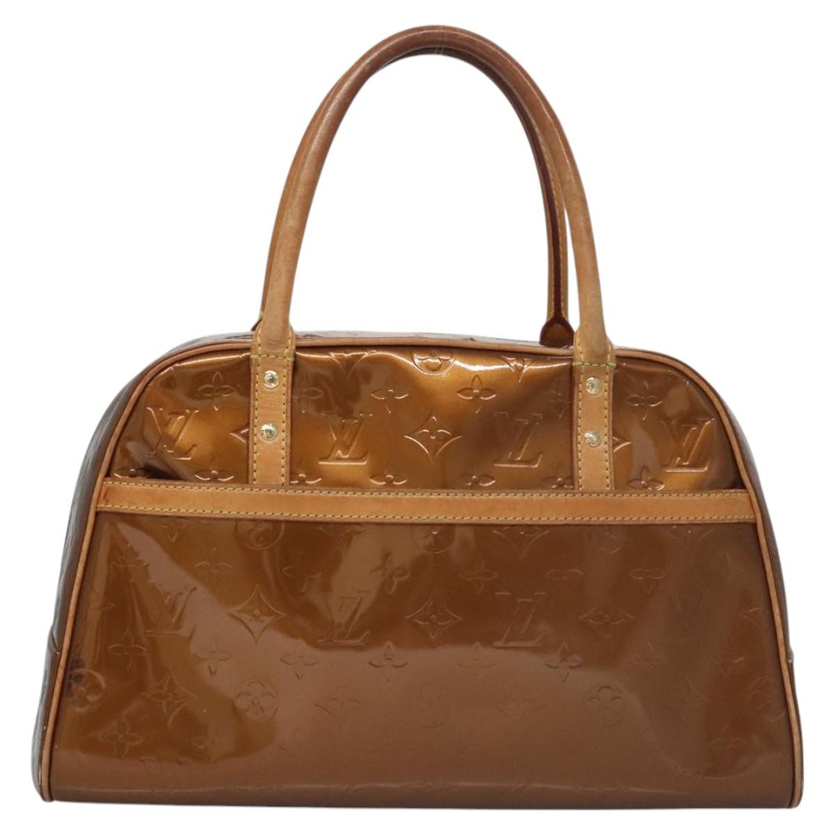 LOUIS VUITTON Monogram Vernis Tompkins Square Bag Bronze M91103 LV Auth BA720
