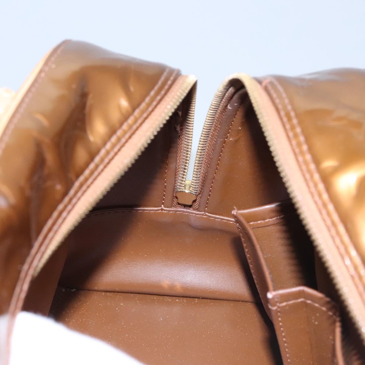 LOUIS VUITTON Monogram Vernis Tompkins Square Bag Bronze M91103 LV Auth BA720