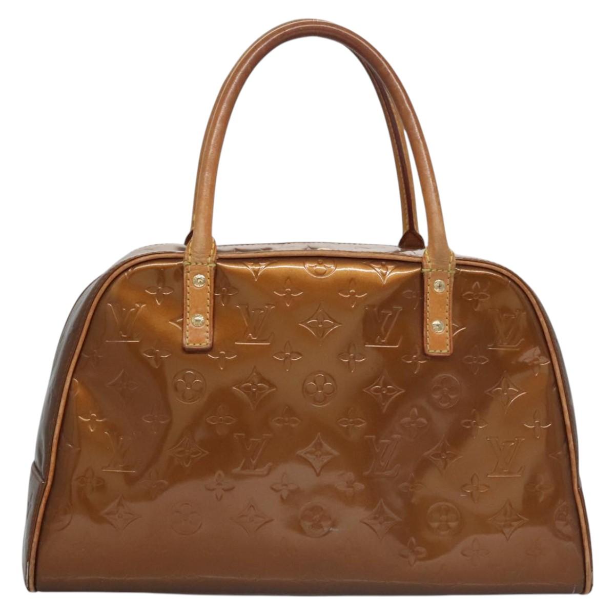 LOUIS VUITTON Monogram Vernis Tompkins Square Bag Bronze M91103 LV Auth BA720