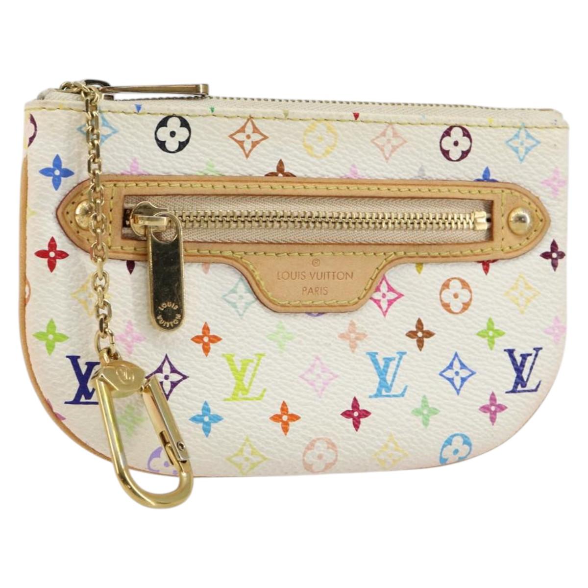 LOUIS VUITTON Monogram Multicolor Pochette MM Pouch White M60028 LV Auth BA7202