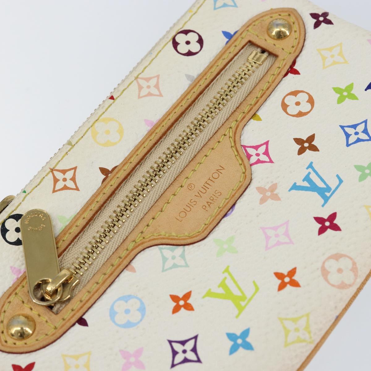 LOUIS VUITTON Monogram Multicolor Pochette MM Pouch White M60028 LV Auth BA7202