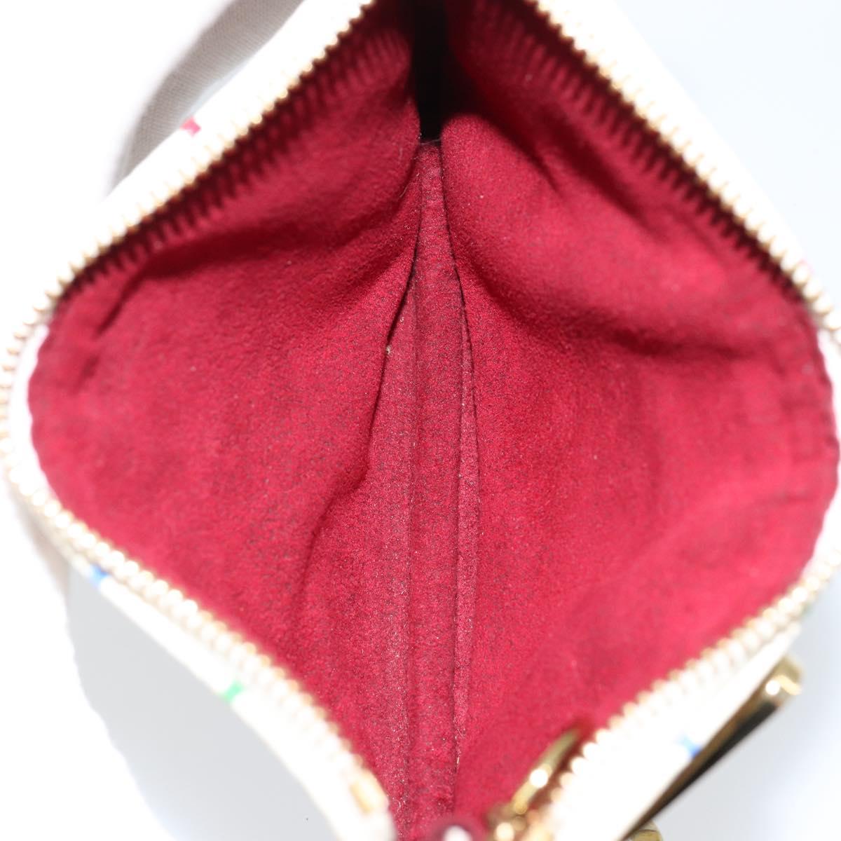 LOUIS VUITTON Monogram Multicolor Pochette MM Pouch White M60028 LV Auth BA7202