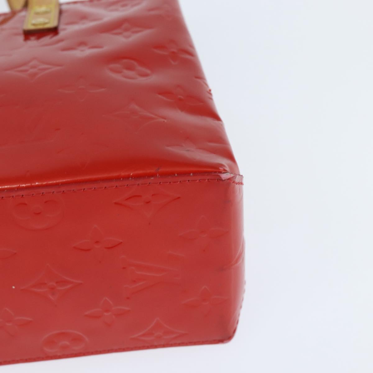 LOUIS VUITTON Monogram Vernis Reade PM Hand Bag Red Rouge M91088 LV Auth BA7208