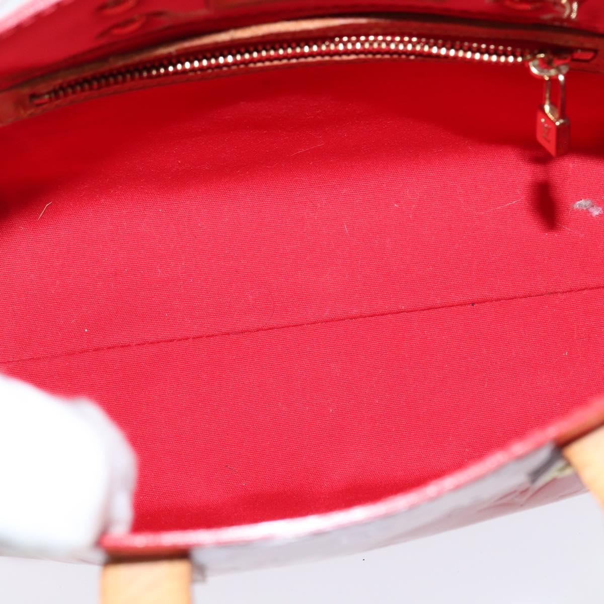 LOUIS VUITTON Monogram Vernis Reade PM Hand Bag Red Rouge M91088 LV Auth BA7208