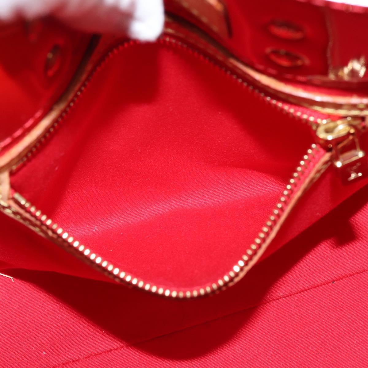LOUIS VUITTON Monogram Vernis Reade PM Hand Bag Red Rouge M91088 LV Auth BA7208