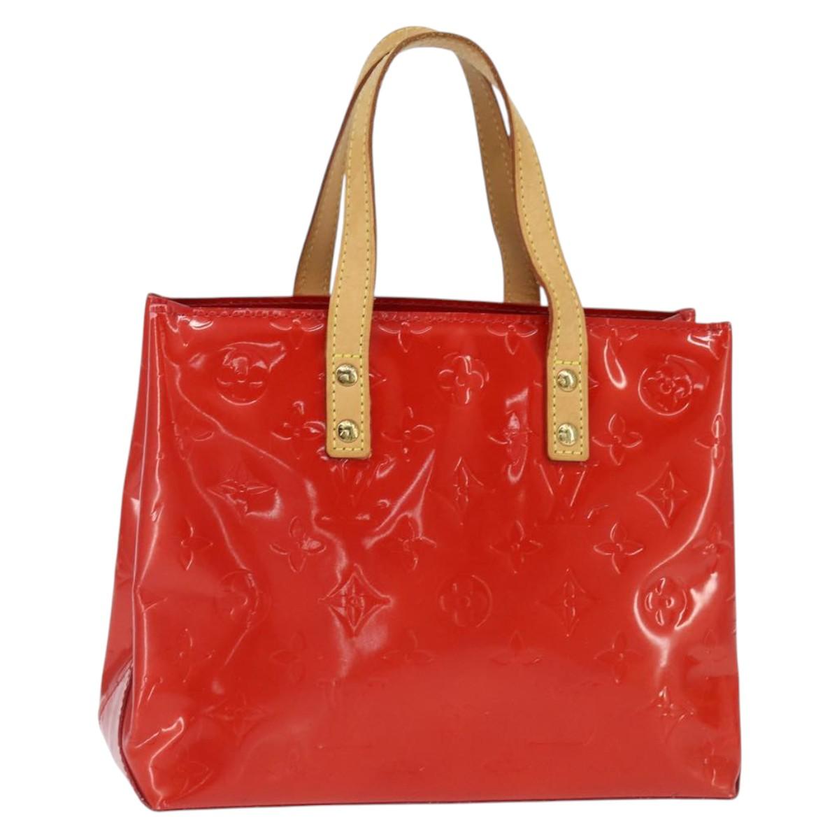 LOUIS VUITTON Monogram Vernis Reade PM Hand Bag Red Rouge M91088 LV Auth BA7208