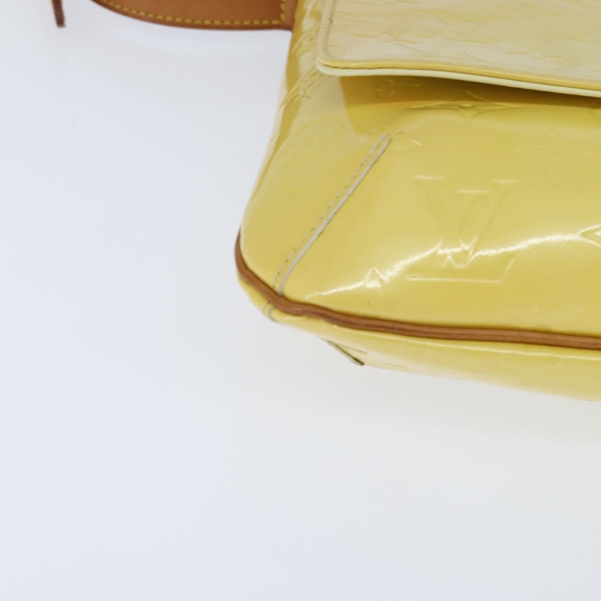 LOUIS VUITTON Monogram Vernis Thompson Street Bag Lime Yellow M91071 Auth BA7213
