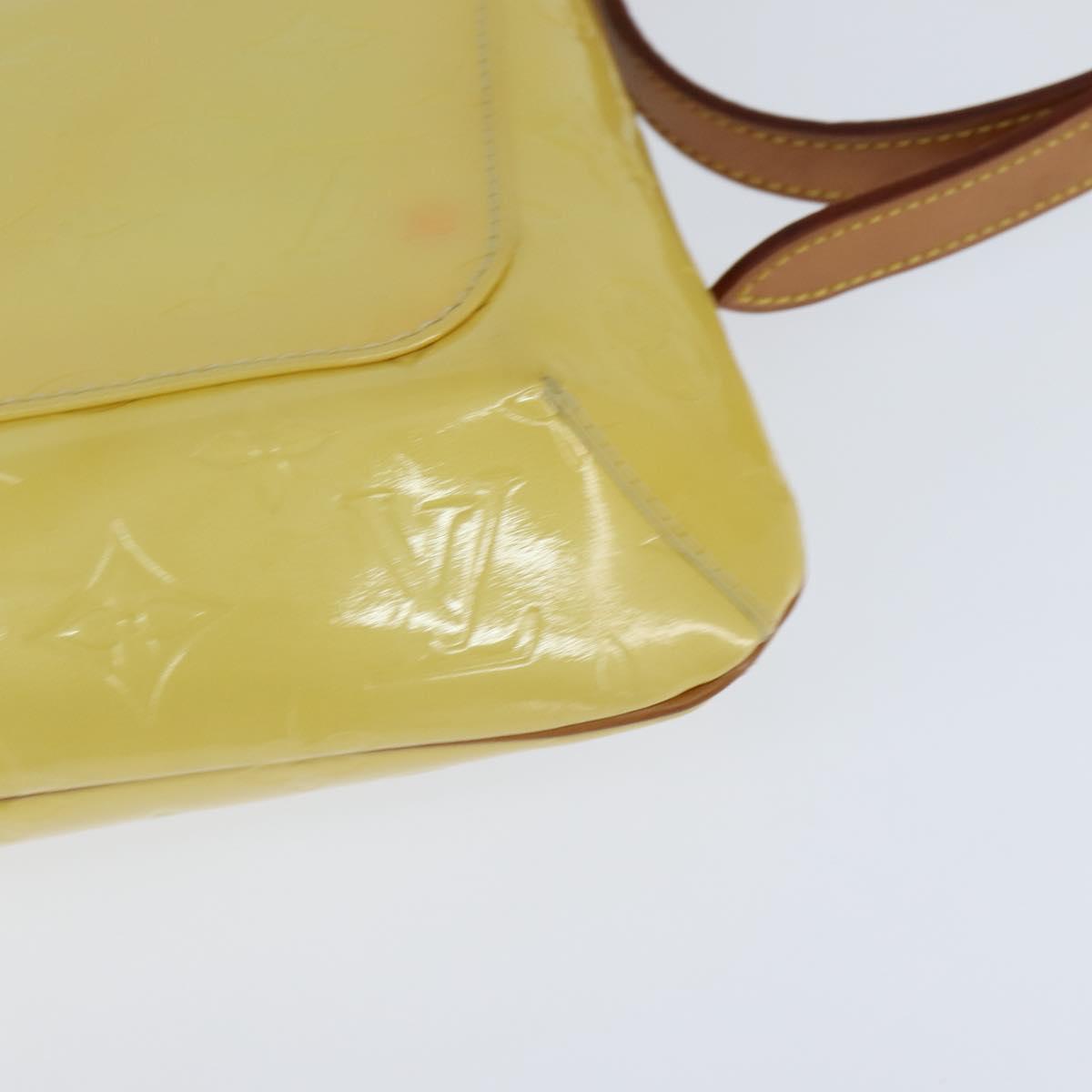 LOUIS VUITTON Monogram Vernis Thompson Street Bag Lime Yellow M91071 Auth BA7213
