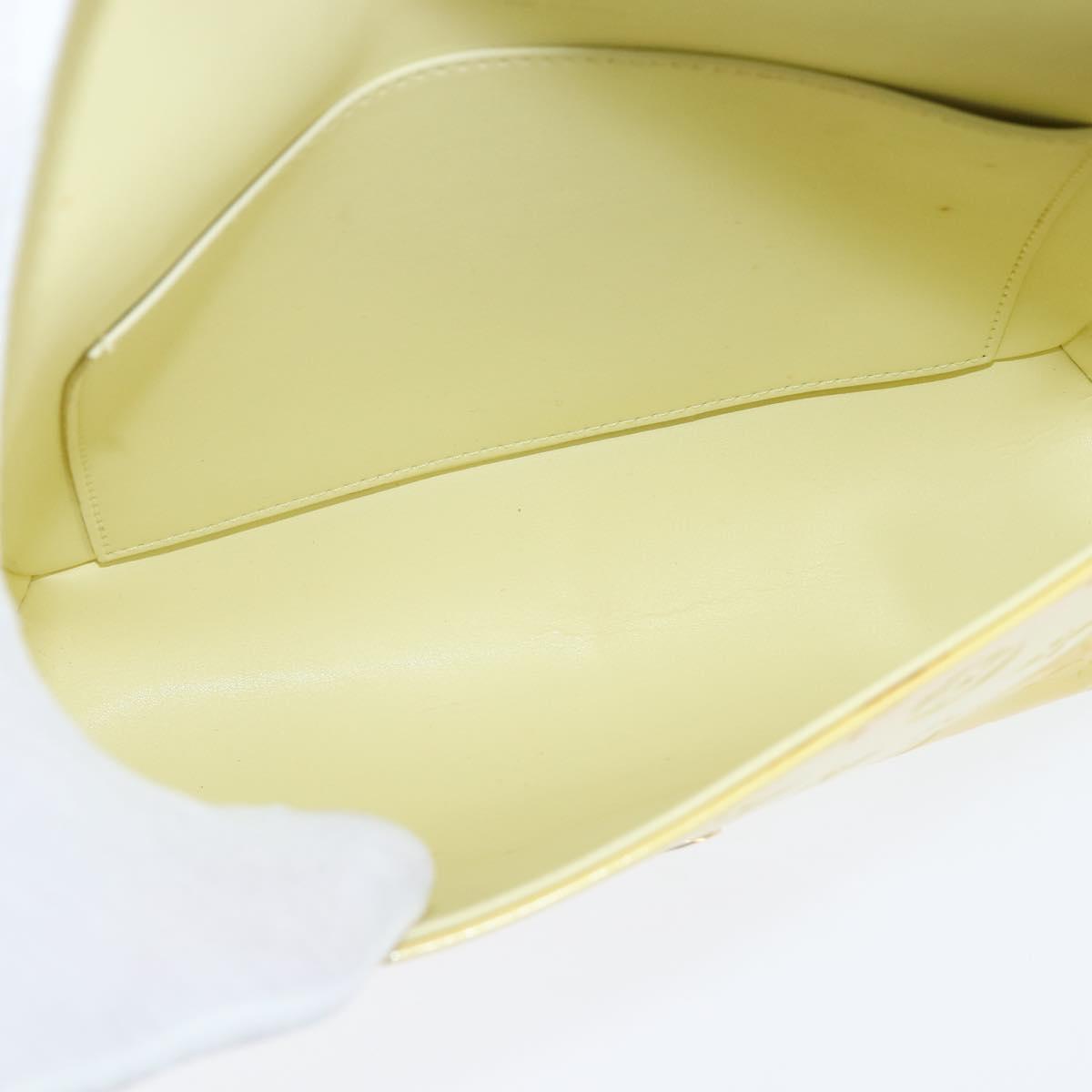 LOUIS VUITTON Monogram Vernis Thompson Street Bag Lime Yellow M91071 Auth BA7213