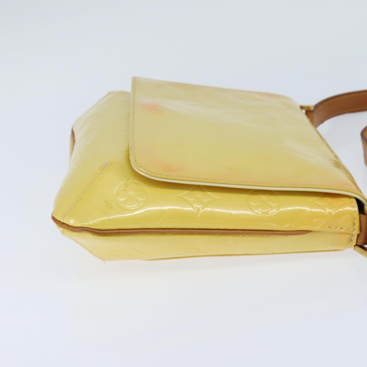 LOUIS VUITTON Monogram Vernis Thompson Street Bag Lime Yellow M91071 Auth BA7213