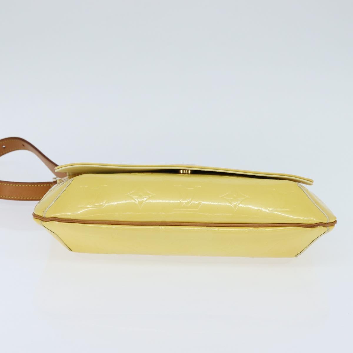 LOUIS VUITTON Monogram Vernis Thompson Street Bag Lime Yellow M91071 Auth BA7213