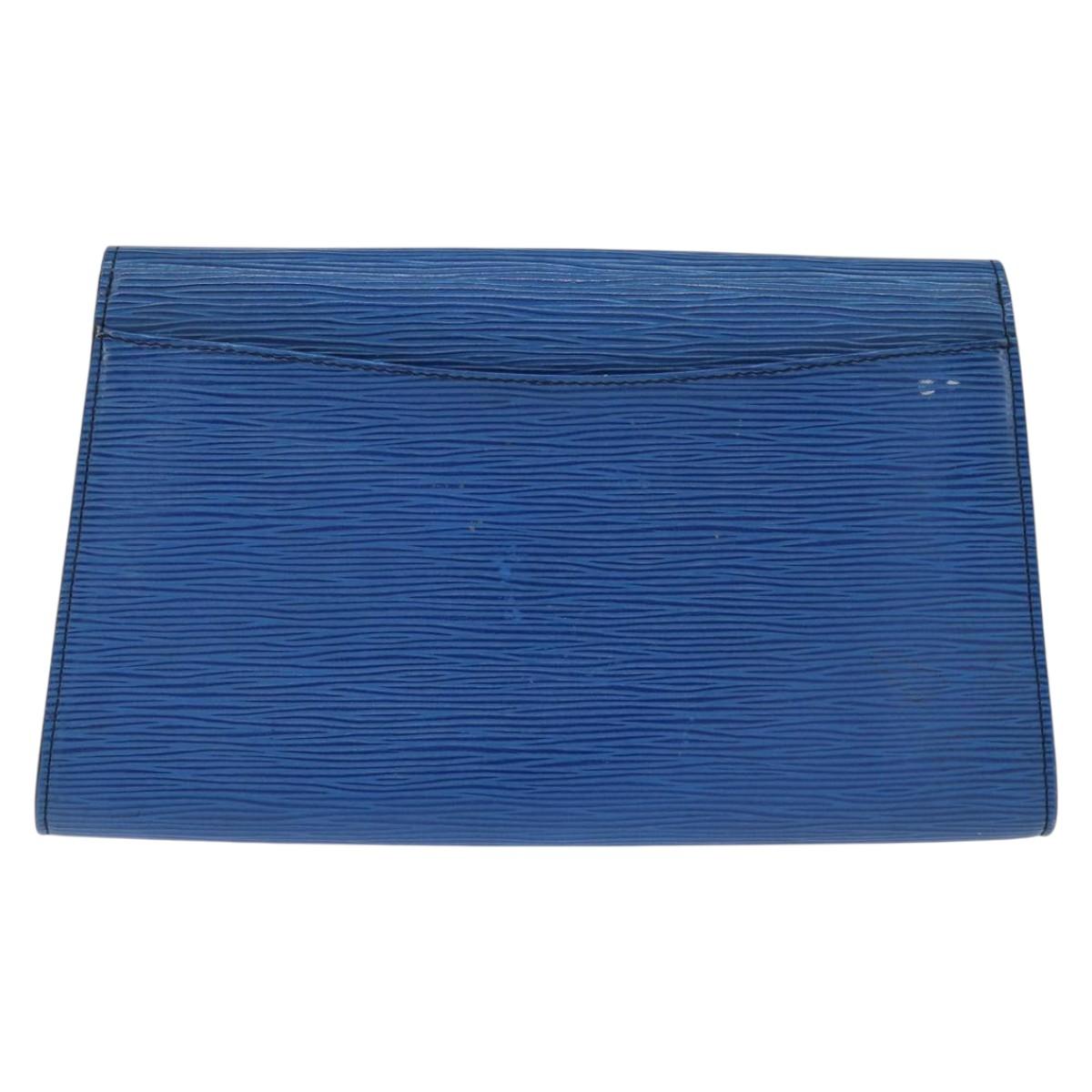 LOUIS VUITTON Epi Art Deco Clutch Bag Blue M52635 LV Auth BA7217