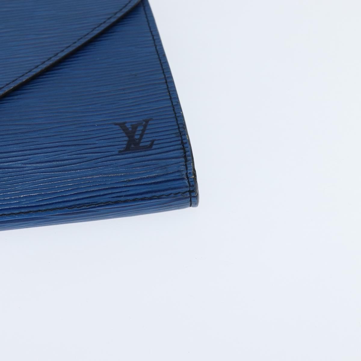 LOUIS VUITTON Epi Art Deco Clutch Bag Blue M52635 LV Auth BA7217