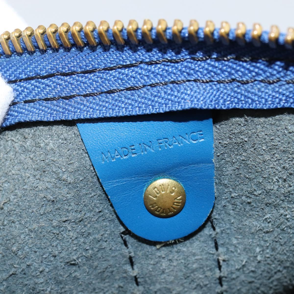 LOUIS VUITTON Epi Keepall 45 Boston Bag Blue M42975 LV Auth BA7237