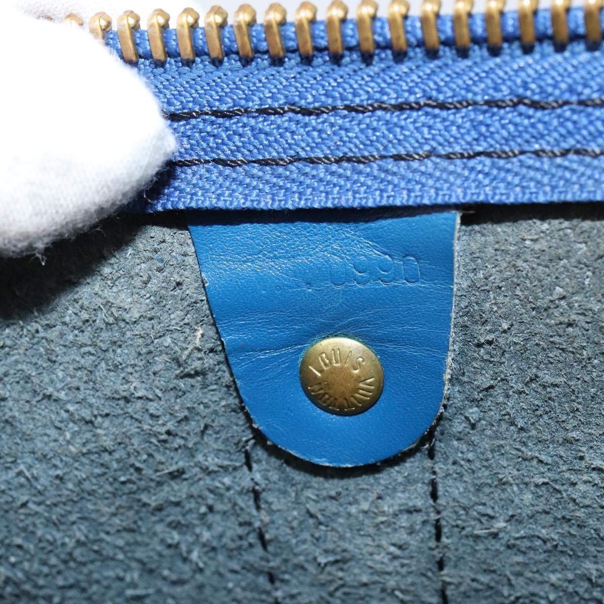 LOUIS VUITTON Epi Keepall 45 Boston Bag Blue M42975 LV Auth BA7237