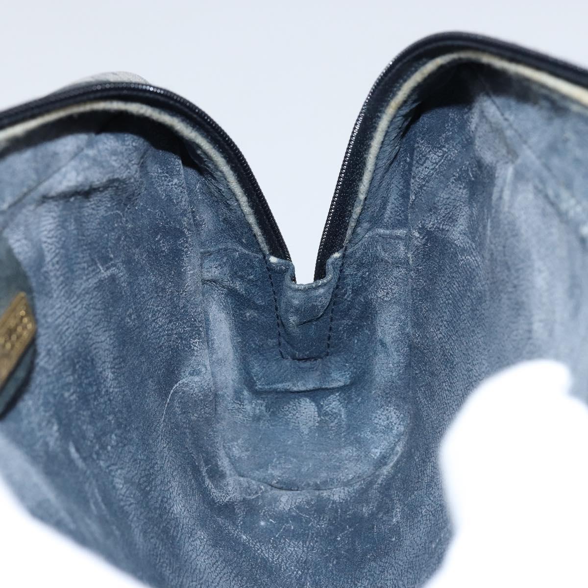 GUCCI Micro GG Canvas Clutch Bag PVC Leather Navy Gold 014 89 0094 Auth BA7239