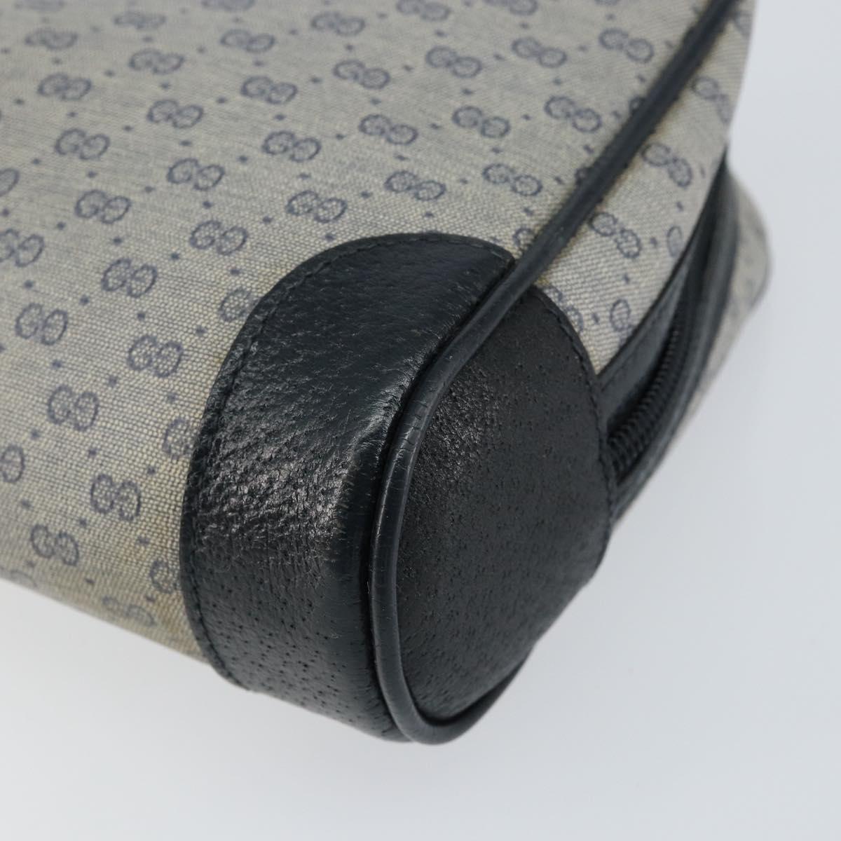 GUCCI Micro GG Canvas Clutch Bag PVC Leather Navy Gold 014 89 0094 Auth BA7239