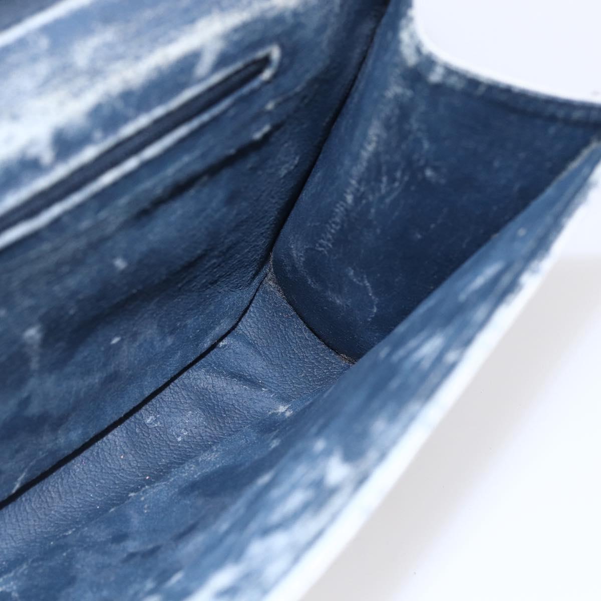 GUCCI Micro GG Canvas Bag PVC Leather Navy Gold 004 161 0670 Auth BA7240