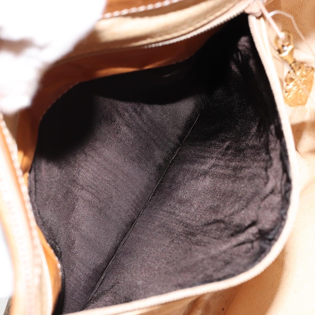 GUCCI Micro GG Supreme Shoulder Bag PVC Beige Gold 001 256 1324 Auth BA7242