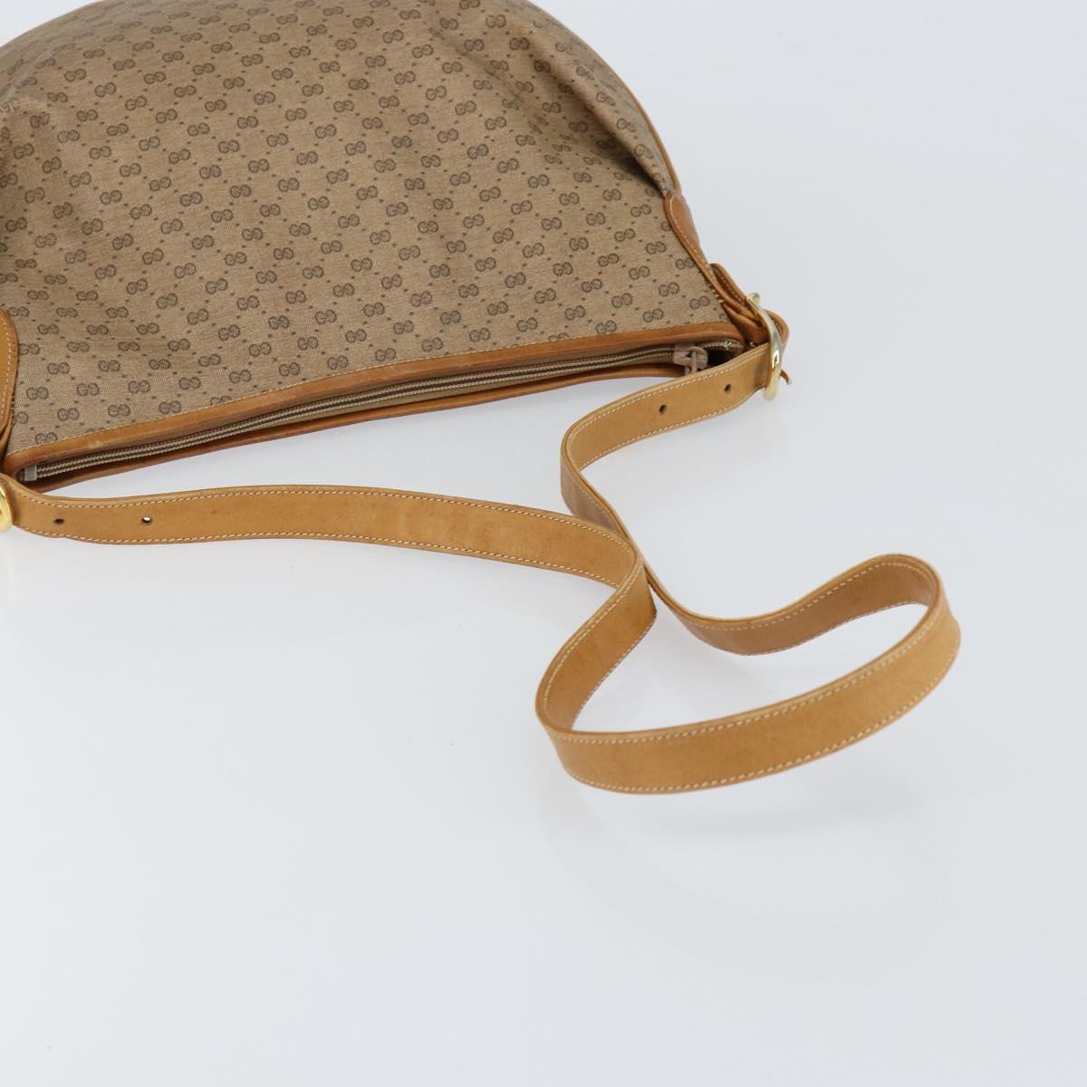 GUCCI Micro GG Supreme Shoulder Bag PVC Beige Gold 001 256 1324 Auth BA7242