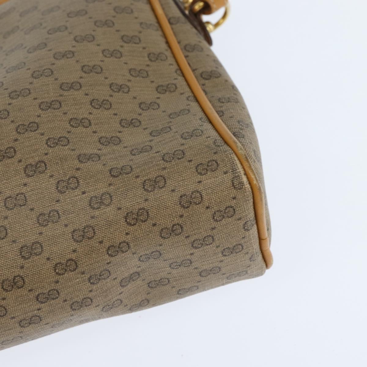 GUCCI Micro GG Supreme Shoulder Bag PVC Beige Gold 007 39 0014 Auth BA7243