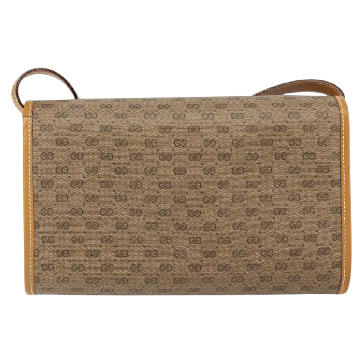 GUCCI Micro GG Supreme Shoulder Bag PVC Beige Gold 004 89 0265 Auth BA7244