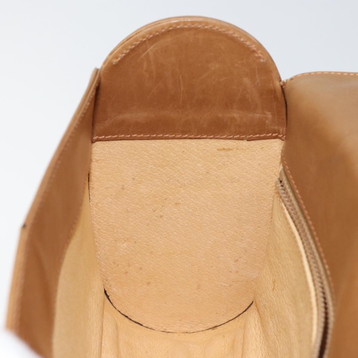 GUCCI Micro GG Supreme Shoulder Bag PVC Beige Gold Auth BA7245