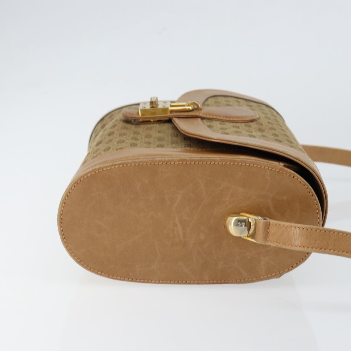 GUCCI Micro GG Supreme Shoulder Bag PVC Beige Gold Auth BA7245