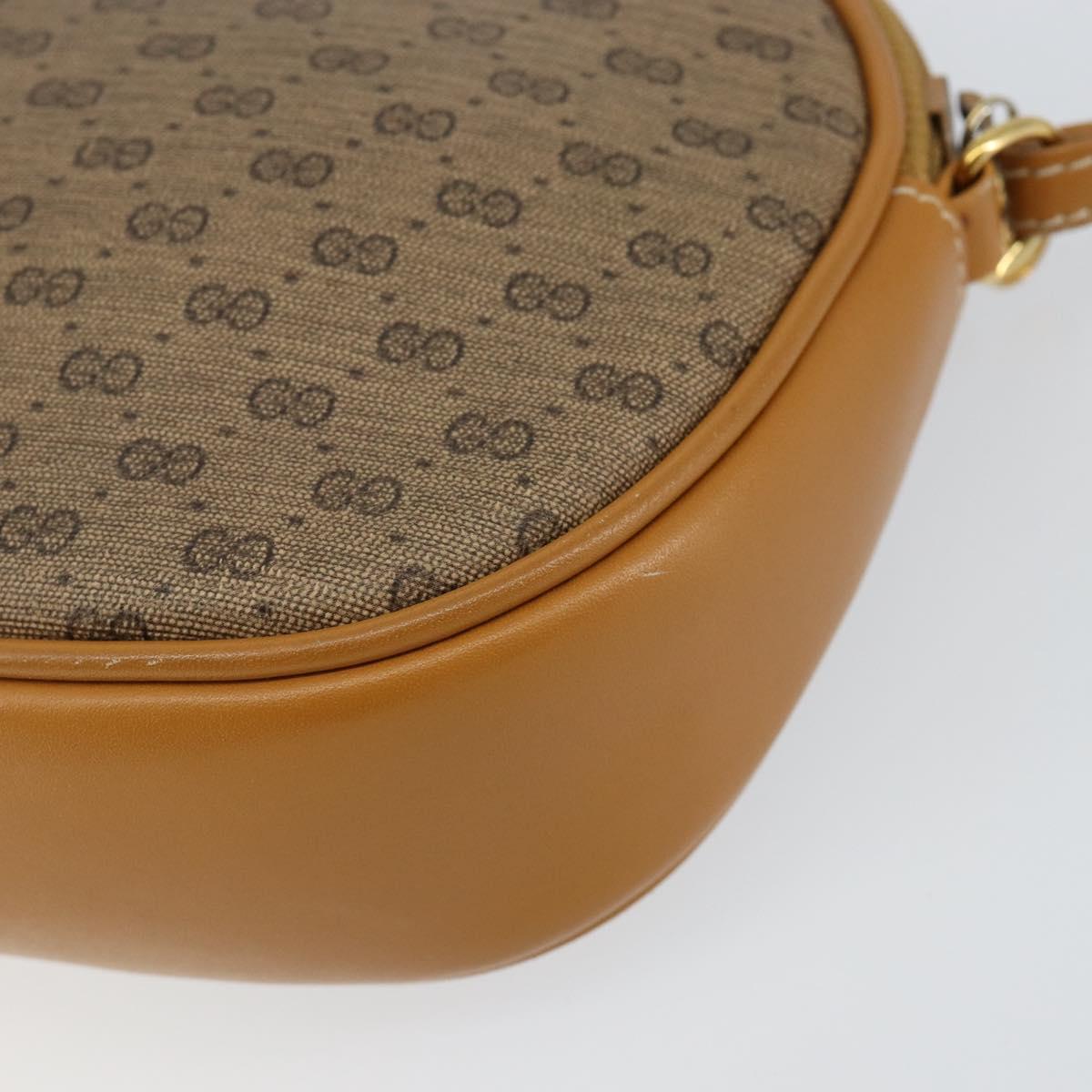 GUCCI Micro GG Supreme Bag PVC Leather Brown Gold 007 084 0094 Auth BA7247