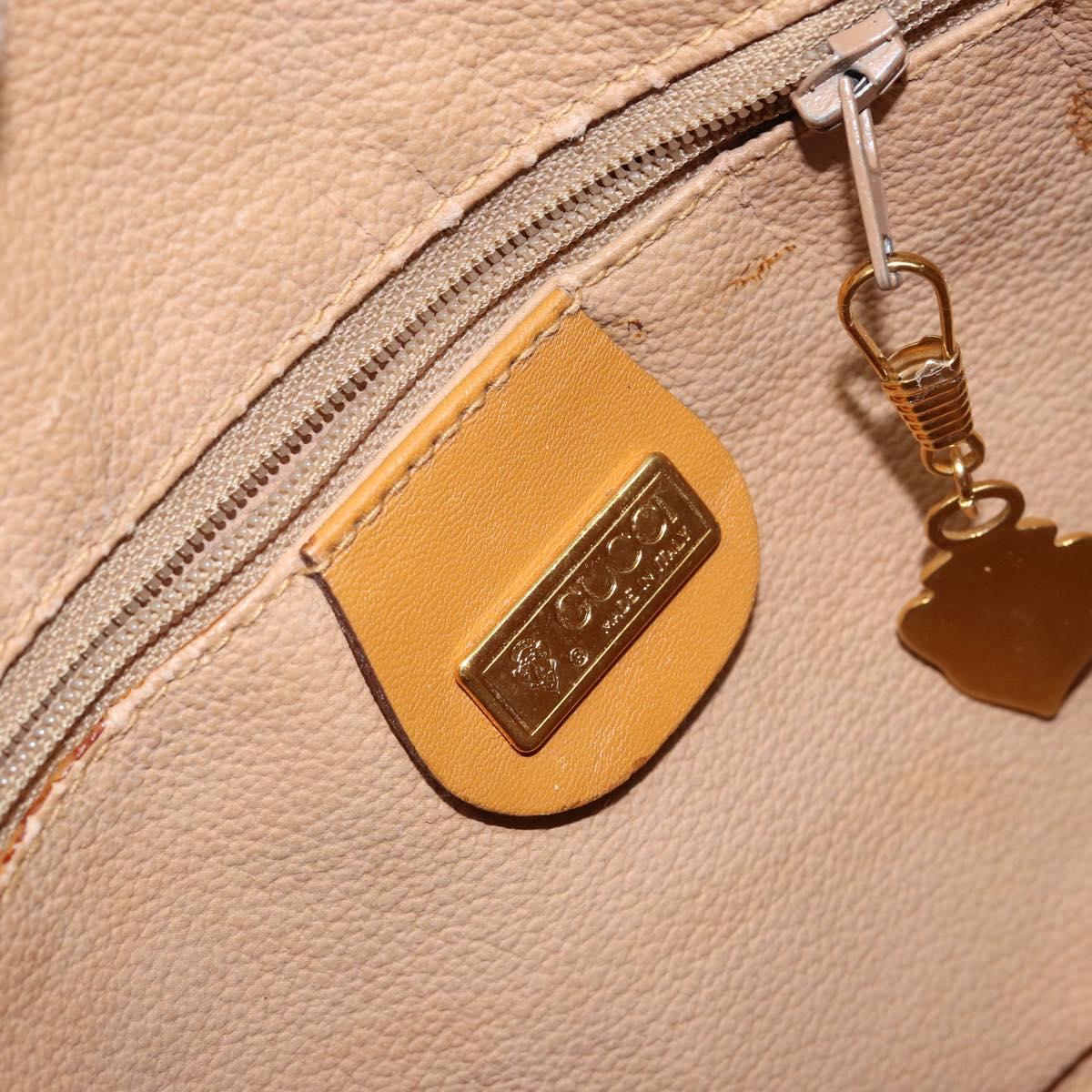 GUCCI Micro GG Supreme Bag PVC Leather Brown Gold 007 084 0094 Auth BA7247