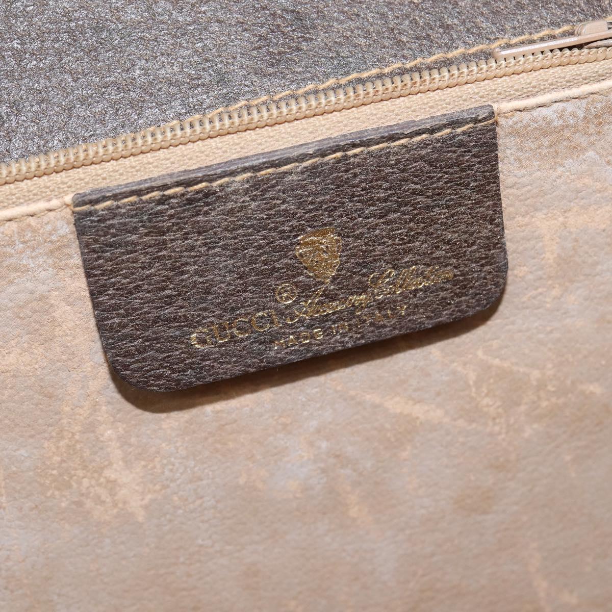 GUCCI GG Supreme Shoulder Bag PVC Beige Gold Auth BA7249