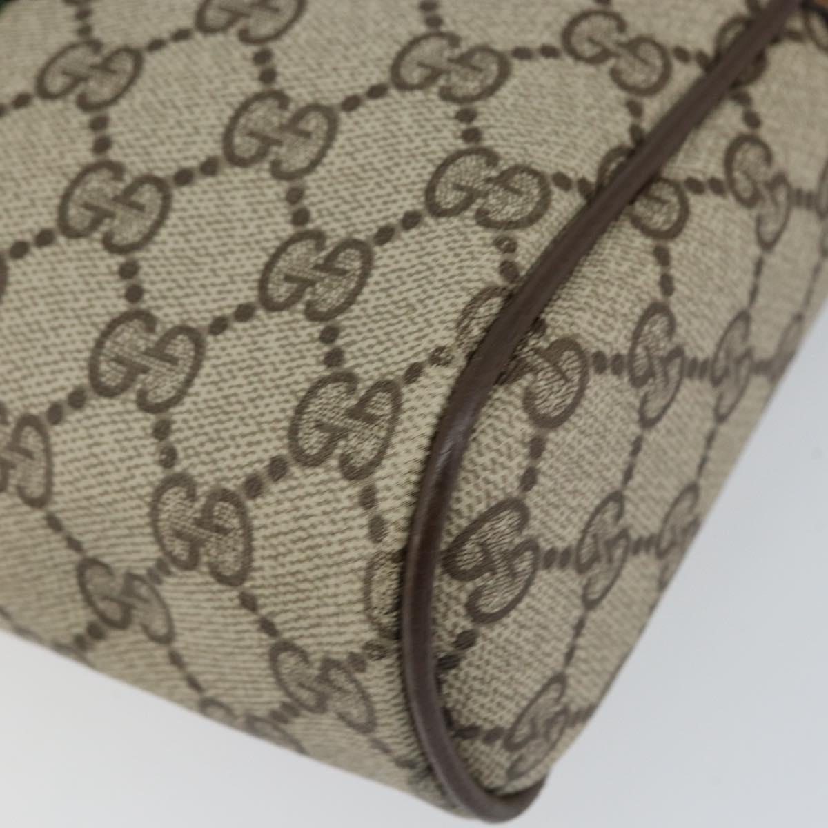 GUCCI GG Supreme Web Sherry Line Clutch Bag PVC Beige Auth BA7254