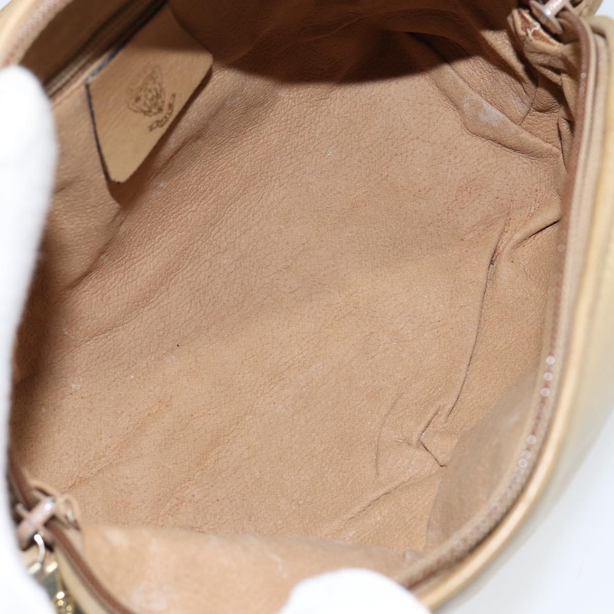 GUCCI Shoulder Bag Leather Beige Gold 67 01 5294 Auth BA7259