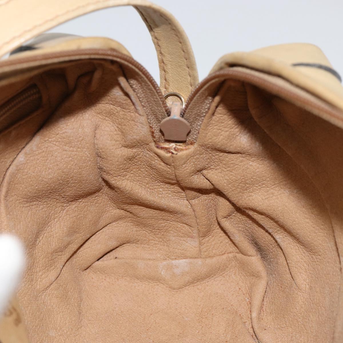 GUCCI Shoulder Bag Leather Beige Gold 67 01 5294 Auth BA7259