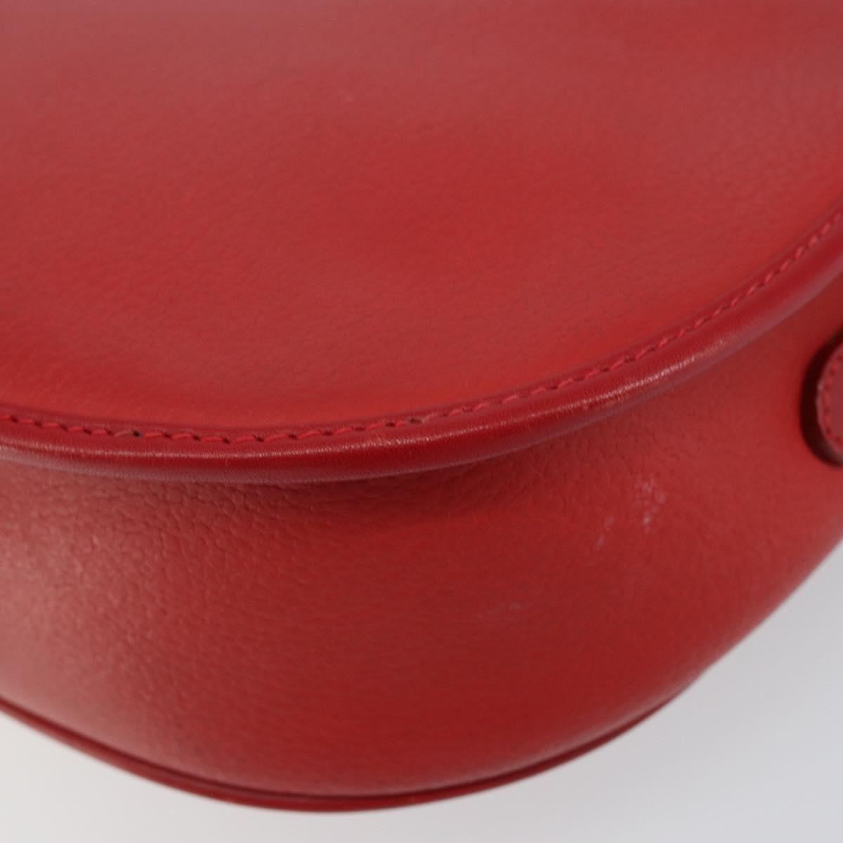 GUCCI Shoulder Bag Leather Red Gold 007 58 0074 Auth BA7260