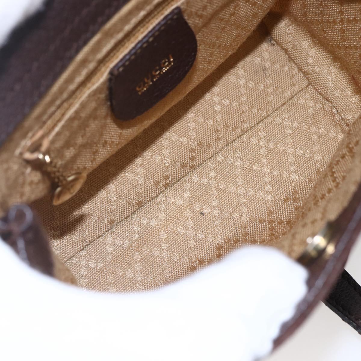 GUCCI Bamboo Hand Bag Suede 2way Brown Gold 007 1793 0238 Auth BA7262