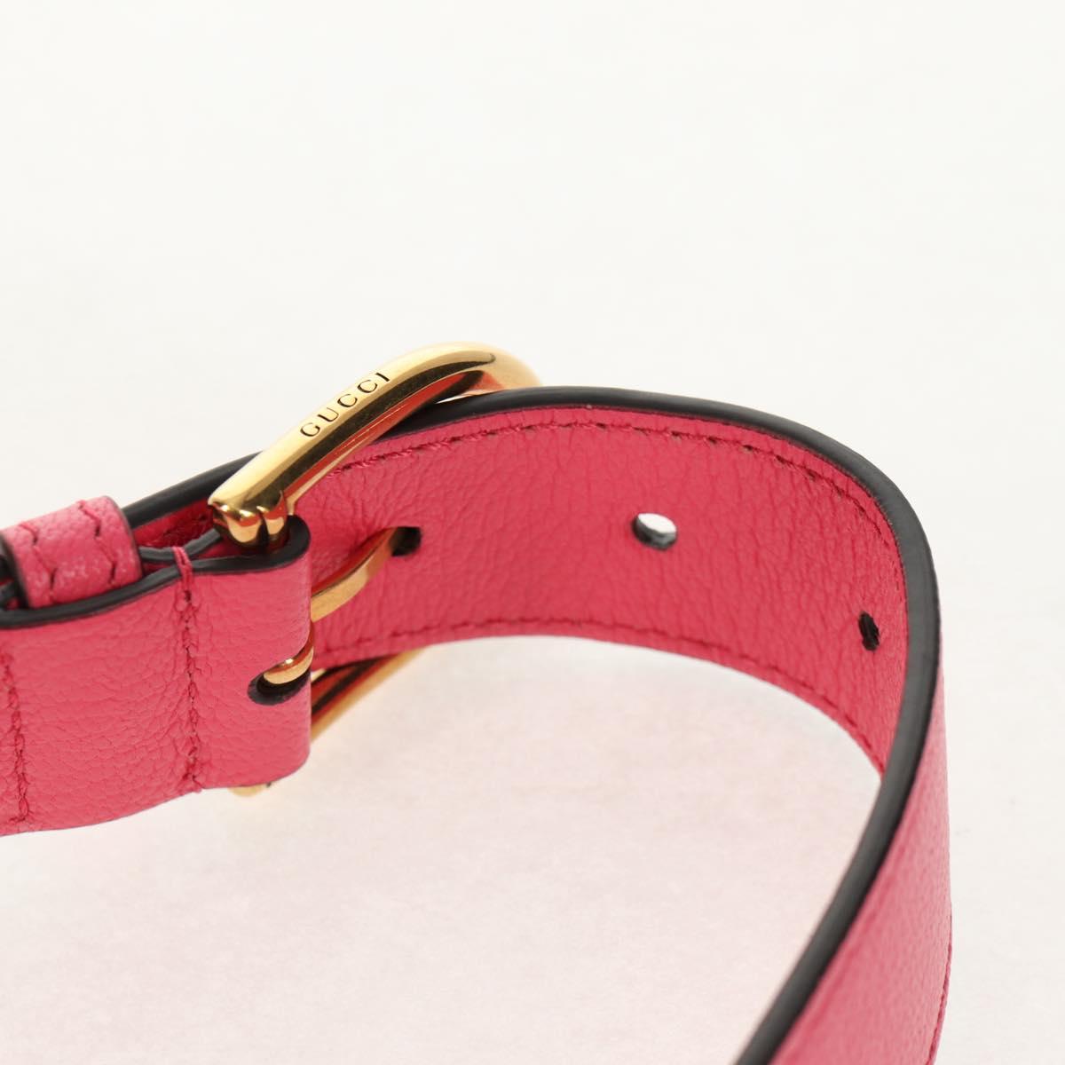 GUCCI GG Marmont Hand Bag Leather Pink Gold 739076 Auth BA7266M