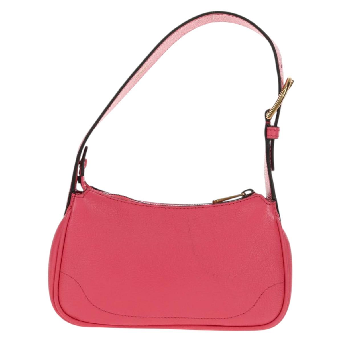 GUCCI GG Marmont Hand Bag Leather Pink Gold 739076 Auth BA7266M