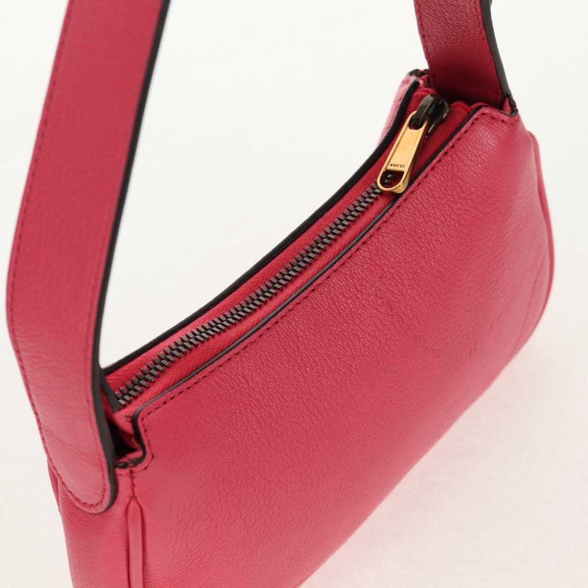 GUCCI GG Marmont Hand Bag Leather Pink Gold 739076 Auth BA7266M